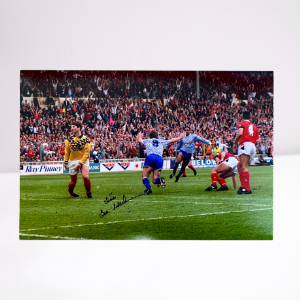 Brian McClair 1991 Celebration Signed Photo (Away)