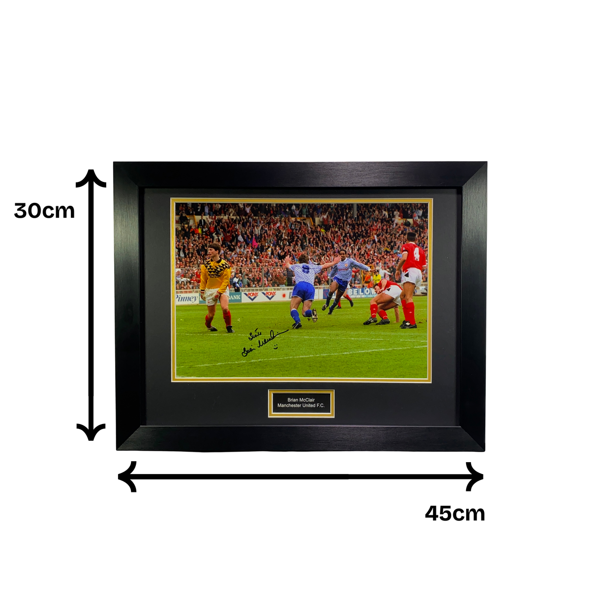 Brian McClair 1992 League Cup Winning Goal Celebration Signed Photo (L)