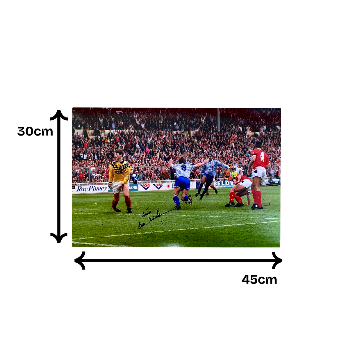 Brian McClair 1992 League Cup Winning Goal Celebration Signed Photo (L)