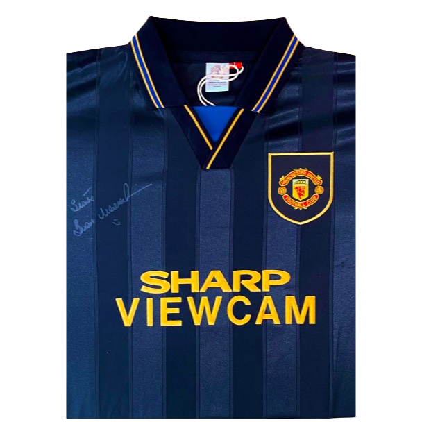 Brian McClair hand signed 1994 Black Away Shirt