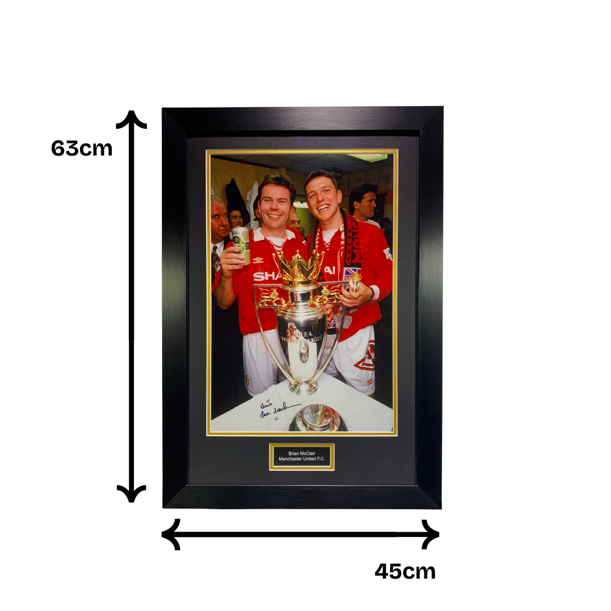 Brian McClair Premier League Trophy Celebration Signed Photo (L)