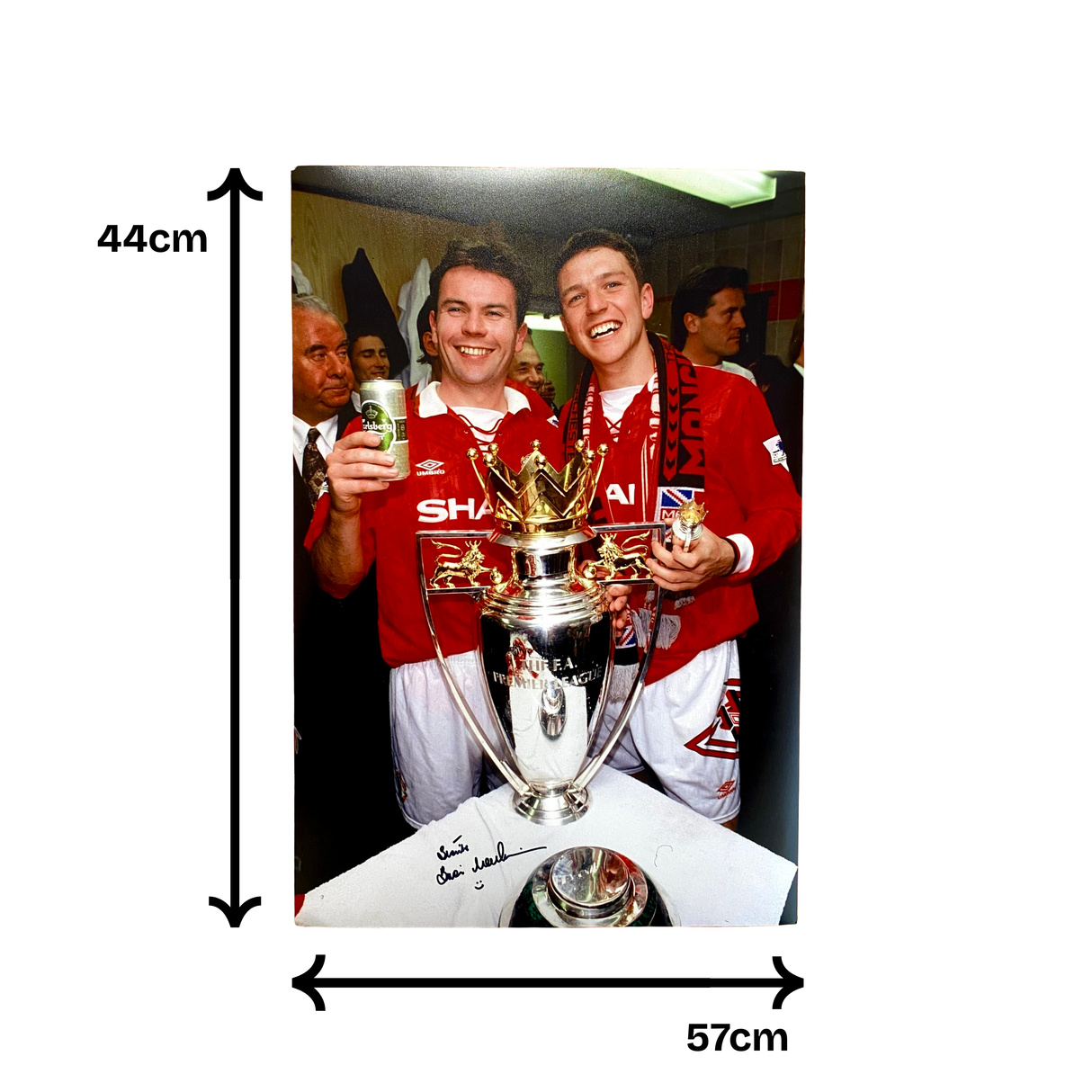 Brian McClair Premier League Trophy Celebration Signed Photo (L)