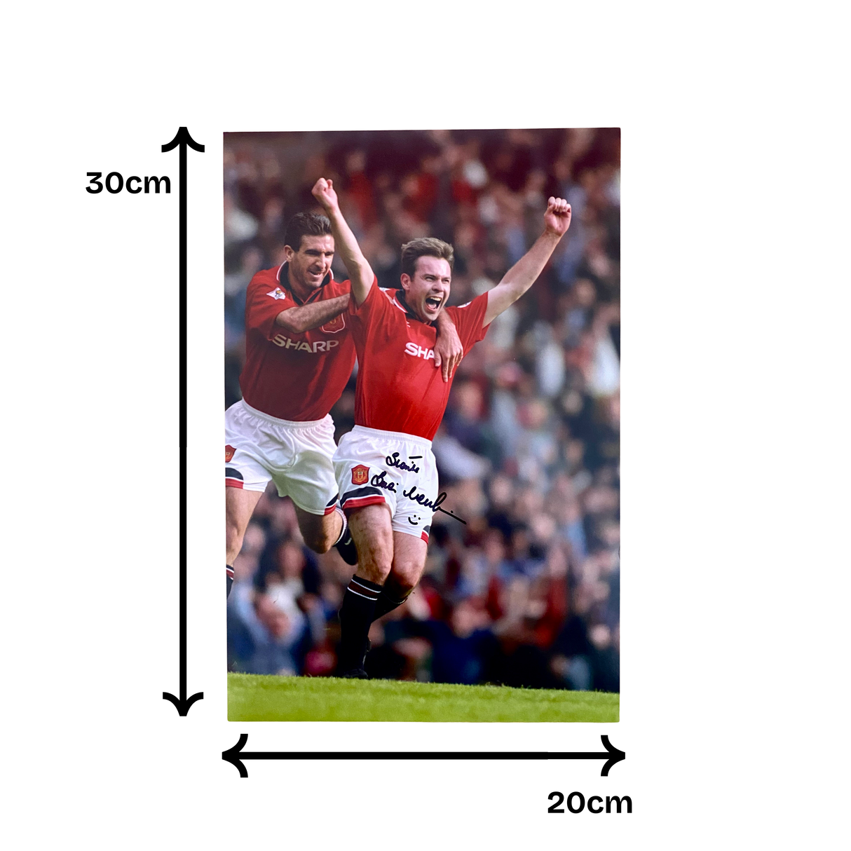 Brian McClair Signed Photo - 1996 Celebration with Cantona (M)