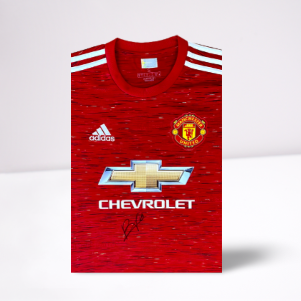 Bruno Fernandes Hand Signed official Manchester United 2020-21 Home Shirt