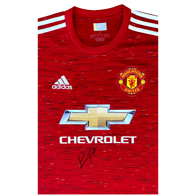 Bruno Fernandes Hand Signed official Manchester United 2020-21 Home Shirt