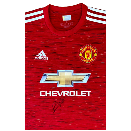 Bruno Fernandes Hand Signed official Manchester United 2020-21 Home Shirt
