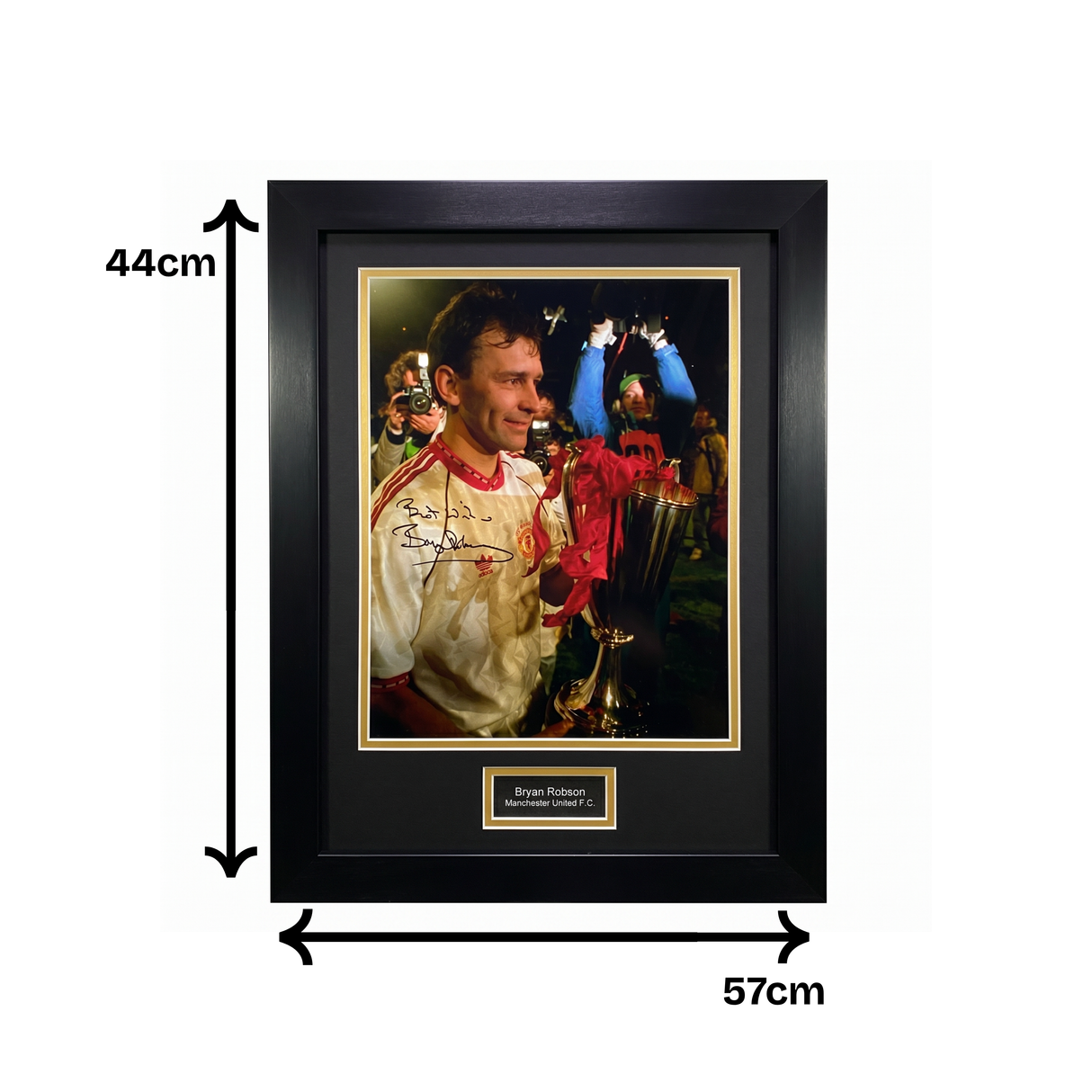 Bryan Robson 1991 ECWC Trophy Signed Photo (L)