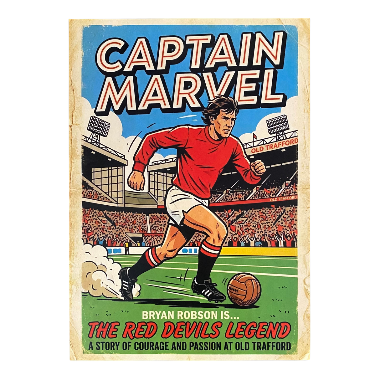 Bryan Robson "Captain Marvel" Comic Strip Print (A3)