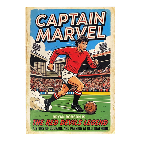 Bryan Robson "Captain Marvel" Comic Strip Print (A3)