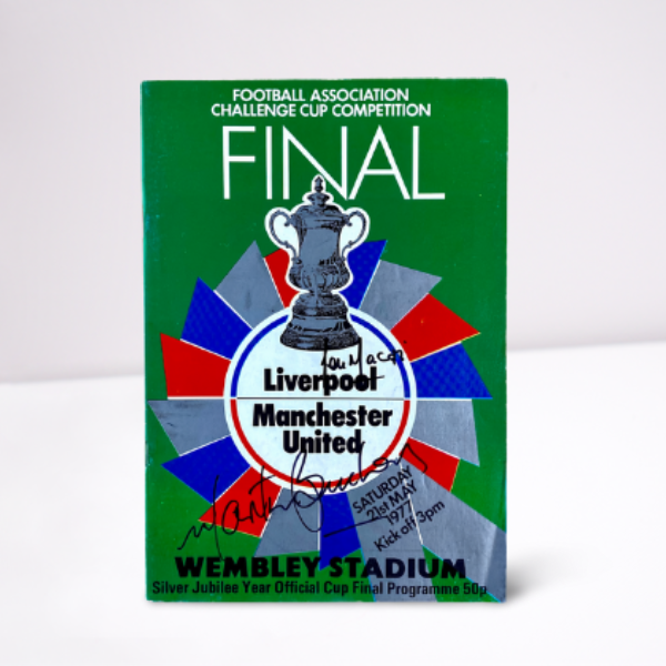 1977 FA Cup Final Programme signed by Lou Macari & Martin Buchan