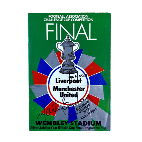 1977 FA Cup Final Programme signed by Lou Macari & Martin Buchan