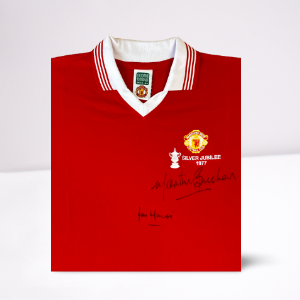 1977 FA Cup Final shirt signed by Lou Macari & Martin Buchan