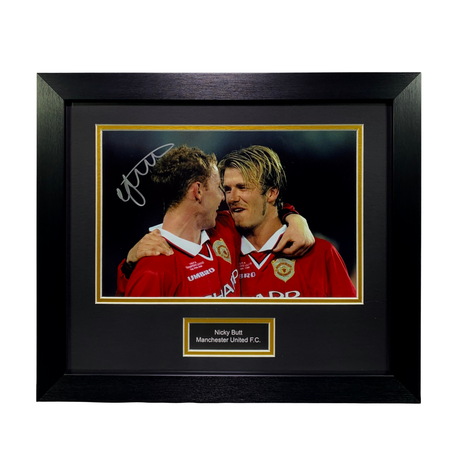 Nicky Butt Signed Print 1999 UCL Final (With Beckham) (M)