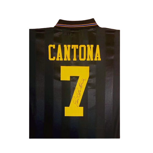 Eric Cantona Hand Signed on the #7 - 1994 Manchester United Black Away Shirt