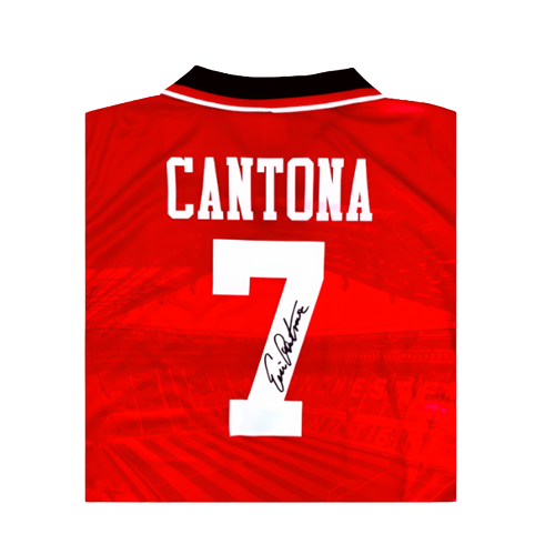 Eric Cantona Hand Signed on the #7 - 1994/96 Manchester United Home Shirt