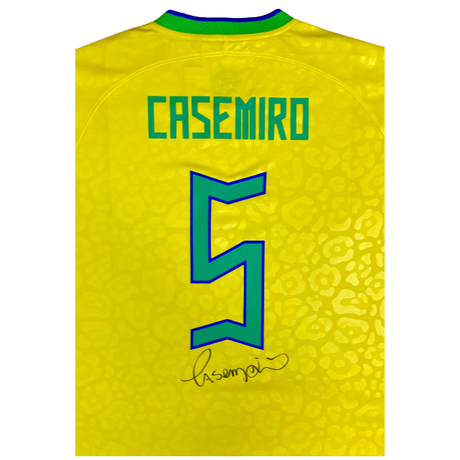 Casemiro Back Signed Brazil 2022-23 Home Shirt