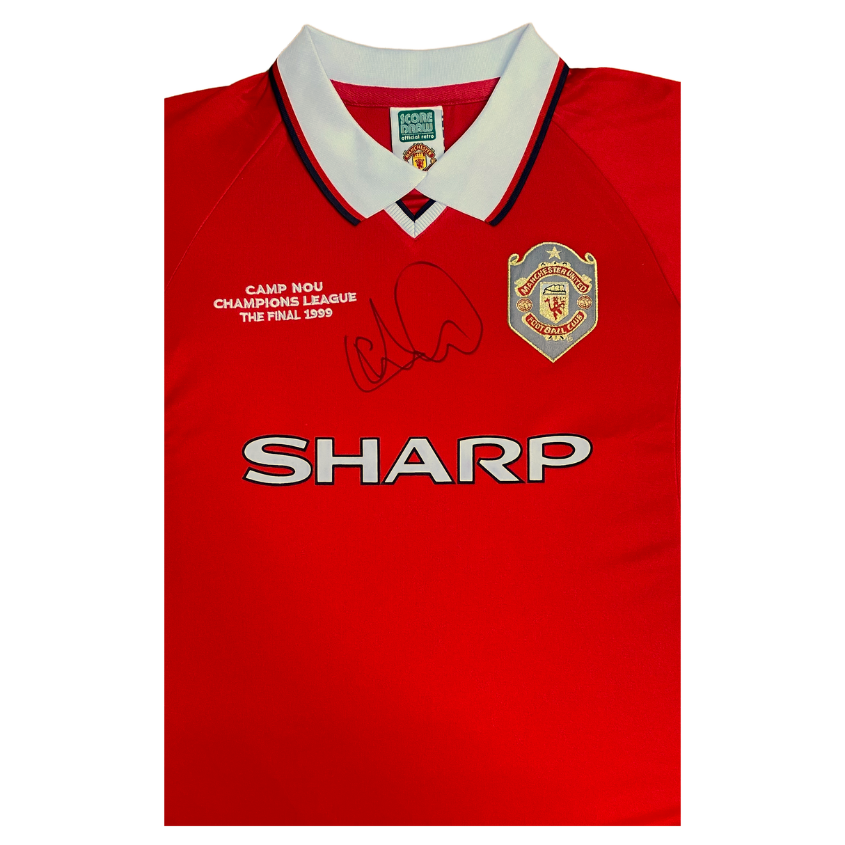 Andy Cole Signed 1999 Manchester United Champions League Final Shirt