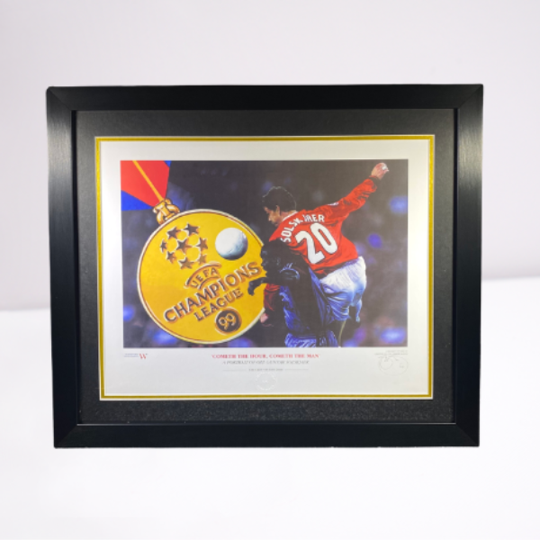Cometh The Hour, Cometh The Man' Artwork Print of Ole Solskjaer iconic moment