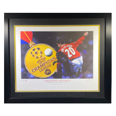 "Cometh the Hour, Cometh the Man" Artwork Print of Ole Solskjaer Iconic Moment (XL)