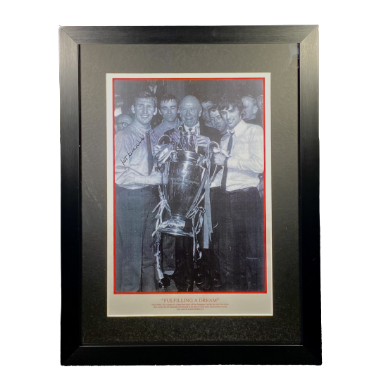 Framed Hand Signed Paddy Crerand 1968 European Cup Print