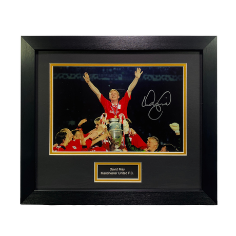 David May Signed 1999 UCL Final Photo Print (M)