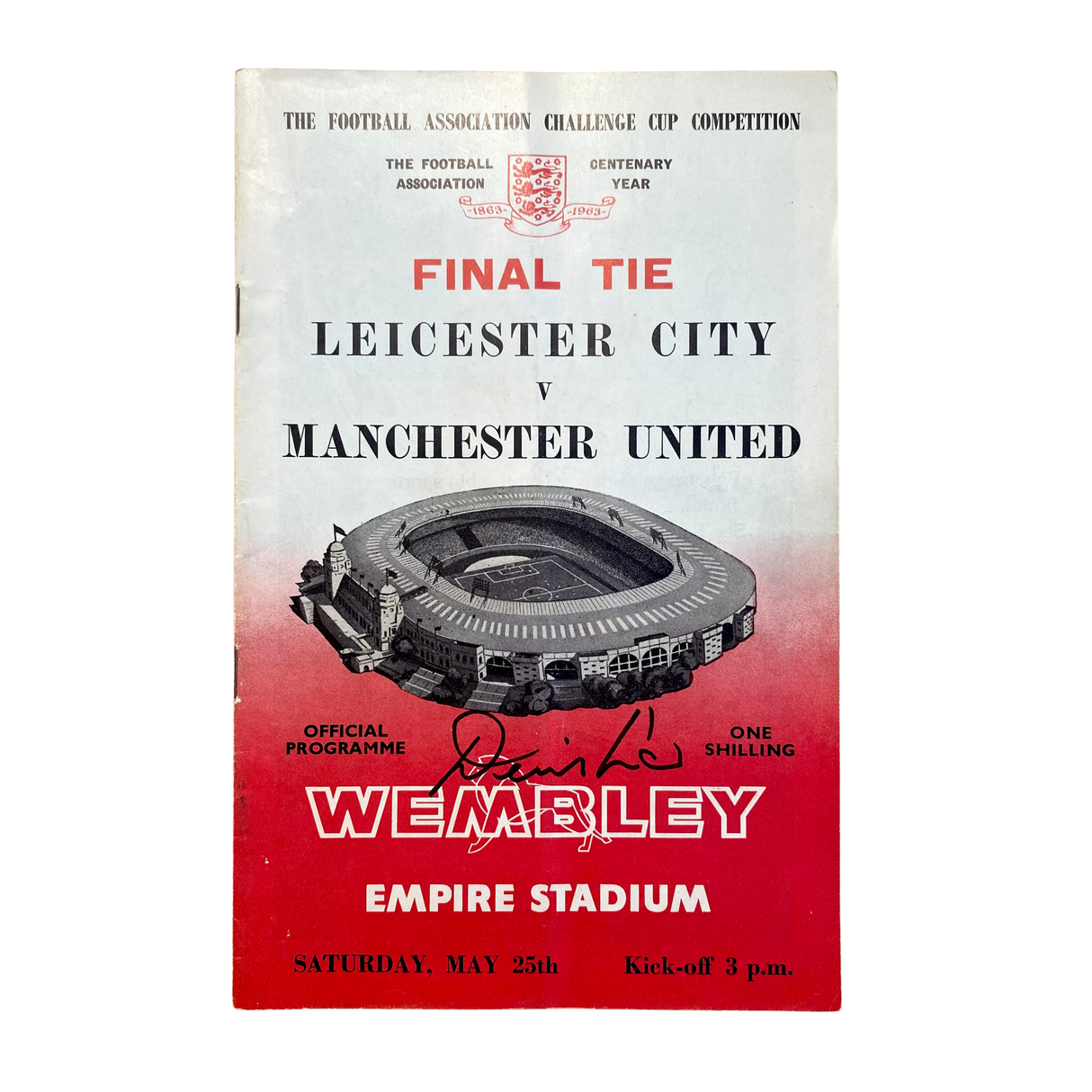 Original 1963 FA Cup Final Programme Signed by Denis Law (S)