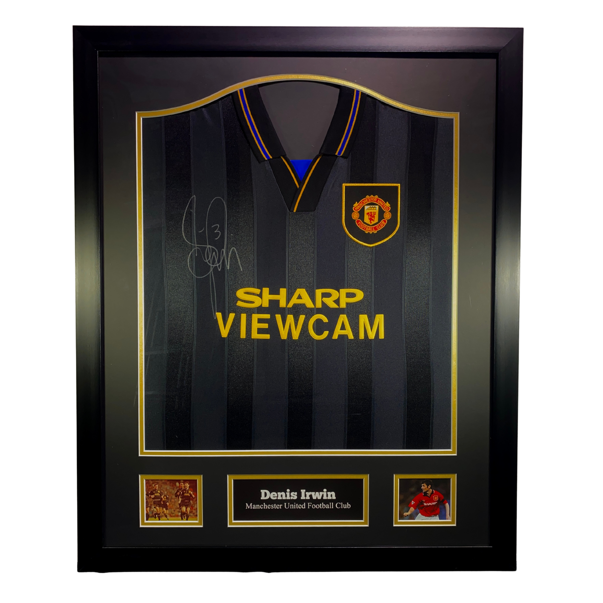 Denis Irwin Signed Manchester United 1994 Black Away Shirt