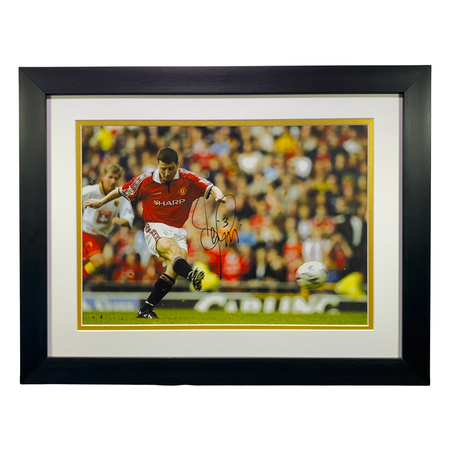 Denis Irwin Signed Strike Photo Print (L)