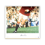 Denis Law Signed Manchester United Photo with Arm Up (XL)