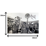 Gordon Hill 1977 FA Cup Final Signed Trophy Photo (Black & White) (M)