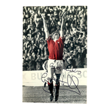 Gordon Hill 1977 Signed Photo - iconic celebration (M)