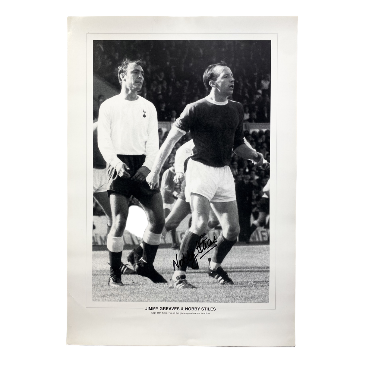 Jimmy Greaves & Nobby Stiles 1966 Photo Print - Signed by Stiles (L)