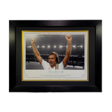 Jimmy Greenhoff Signed and Framed 1979 FA Cup Semi-Final Celebration Print (Black & White) (Frame L)