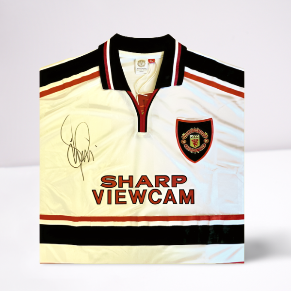 Denis Irwin Hand Signed 1999 Manchester United White Away Shirt