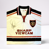 Denis Irwin Hand Signed 1999 Manchester United White Away Shirt