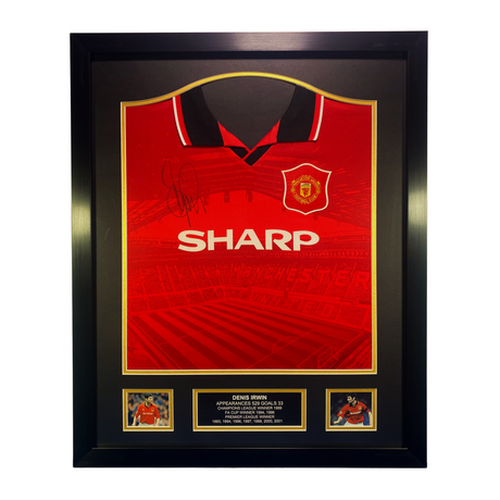 Denis Irwin Hand Signed 1994-1996 Manchester United Home Shirt