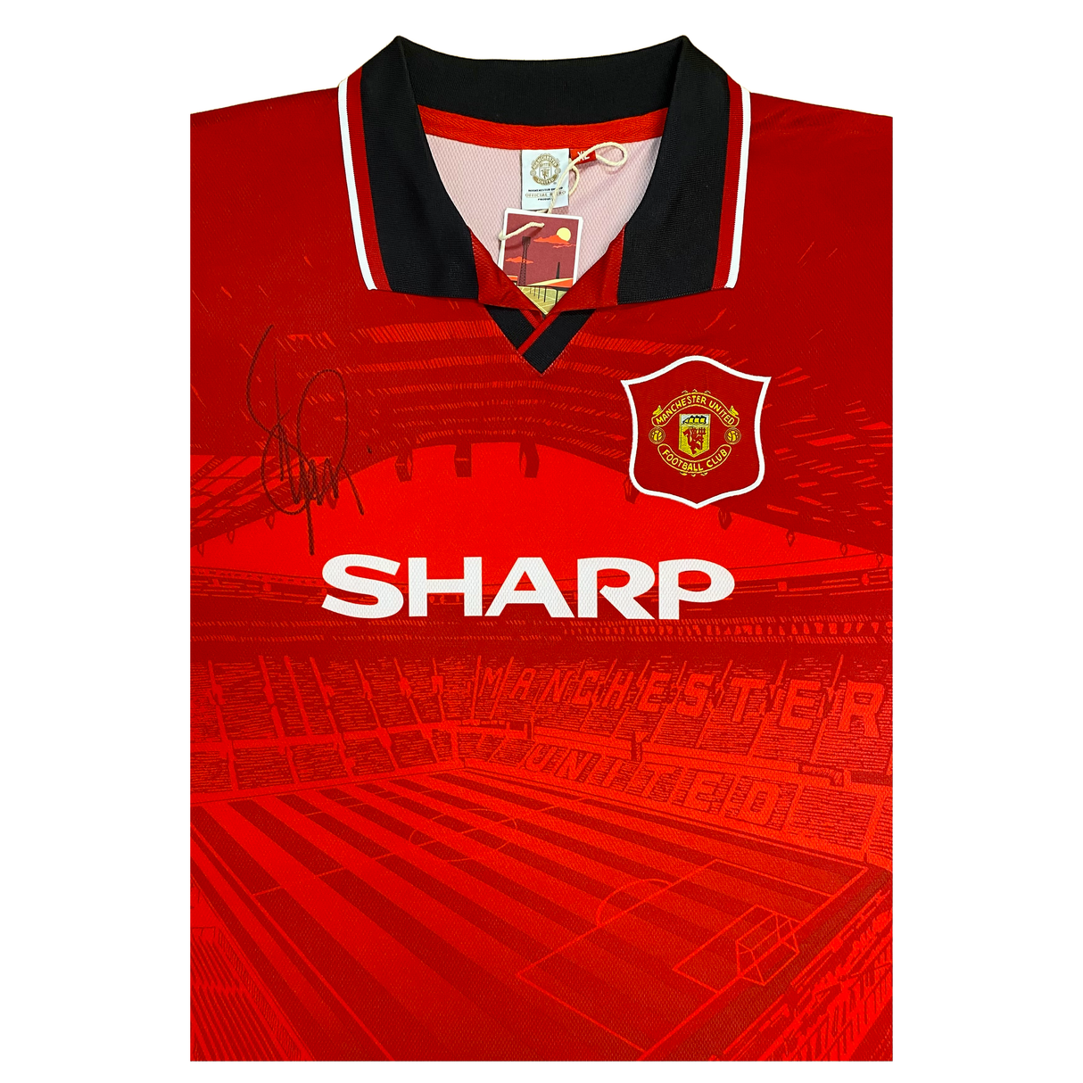 Denis Irwin Hand Signed 1994-1996 Manchester United Home Shirt