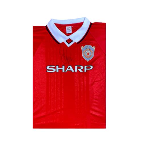 Denis Irwin Hand Signed 1999 Manchester United Champions League Shirt