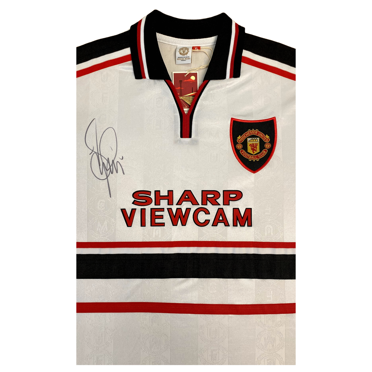 Denis Irwin Hand Signed 1999 Manchester United White Away Shirt