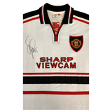 Denis Irwin Hand Signed 1999 Manchester United White Away Shirt