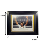 Jimmy Greenhoff Signed and Framed 1979 FA Cup Semi-Final Celebration Print (Black & White) (Frame L)