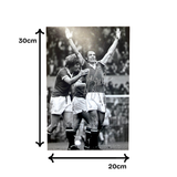 Joe Jordan Celebration Signed Black & White Photo (M)