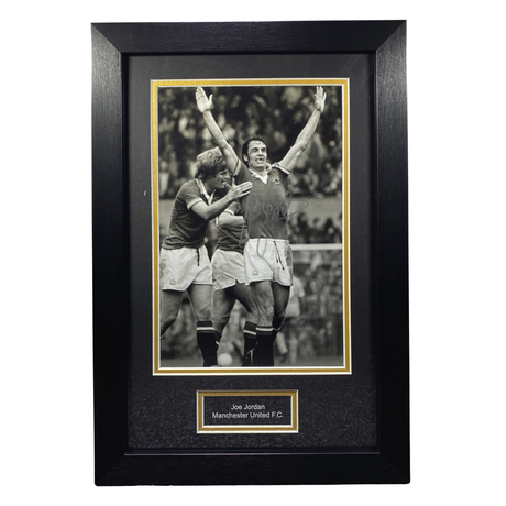 Joe Jordan Celebration Signed Black & White Photo (M)