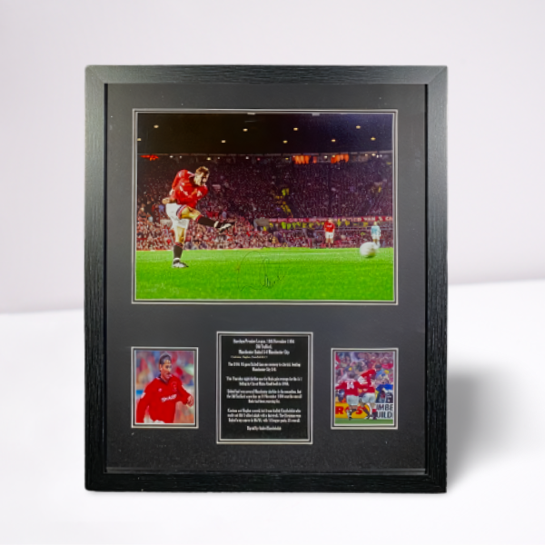 Andrei Kanchelskis Signed Framed photo collage - City hatrick