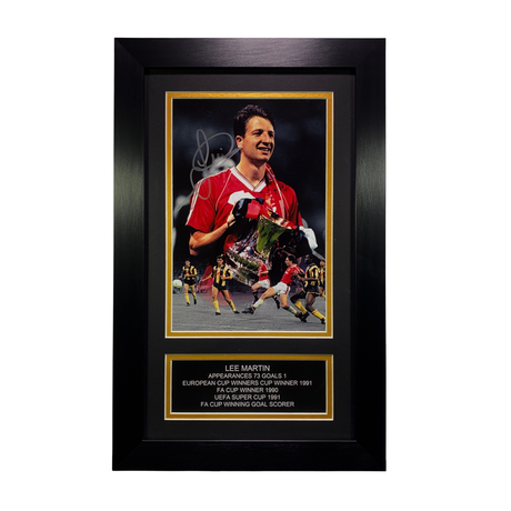 Lee Martin 1990 FA Cup Trophy Signed Photo (M)