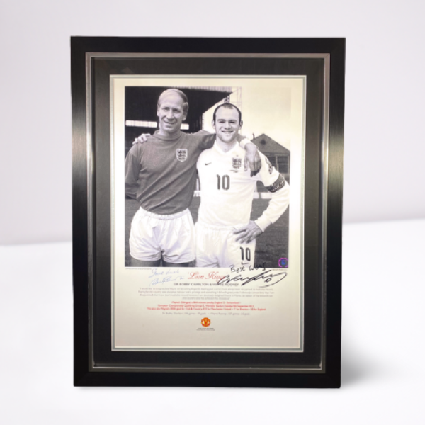 Lion Kings'' Print Signed by Charlton & Rooney