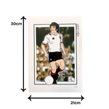 Lou Macari 1977 Cartoon Signed Artwork (M)
