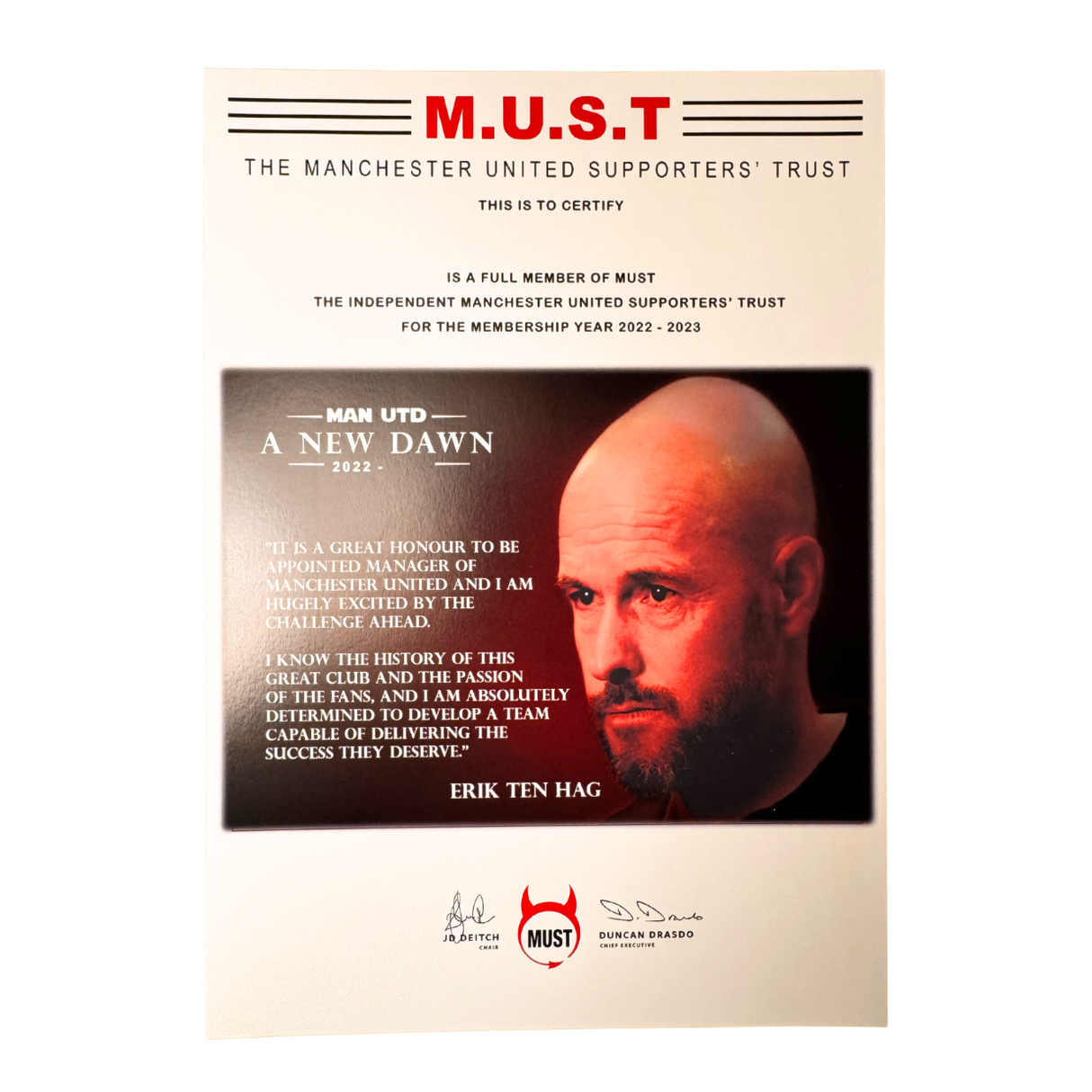 MUFC Collector's Edition MUST Membership Certificates