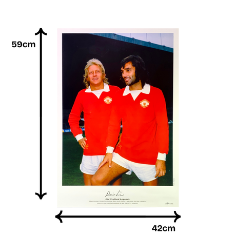 Manchester United Photo of Denis Law With George Best - Signed by Denis Law (L)