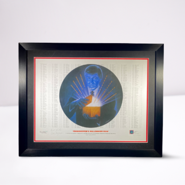 Manchester's Millenium Man' Print Signed by Sir Alex Ferguson